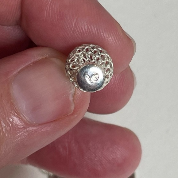 Elegant Silver Double Mesh Ball Lariat Necklace stamped 925 Silver - Picture 8 of 10